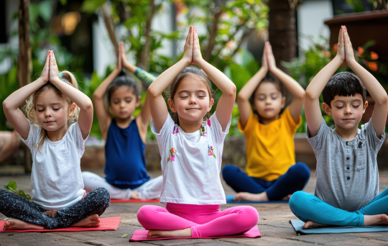 vecteezy children practicing yoga together in serene outdoor setting 59338183 1